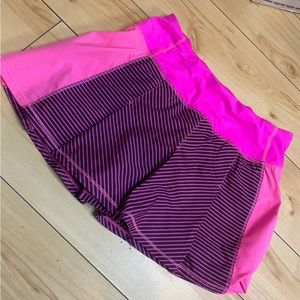 Pink striped Lululemon skort size 2